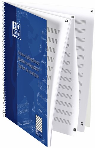 Collegeblk Oxf A4+ muziek 4gaats 100pag 80gr blauw 1 Stuk-3