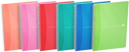 Spiraalblok Oxford mycolours lijn A4 180p assorti 1 Stuk