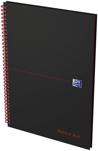 Spiraalblok Oxf Black en Red A4 lijn 140pag 80gr 1 Stuk