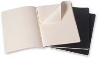 Schrift Moleskine 190x250mm lijn 240pag zwart 3st 3 Stuk-3
