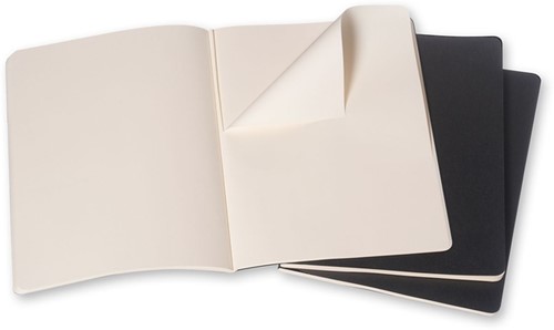 Schrift Moleskine 190x250mm blc 240pag zwart 3st 3 Stuk-3