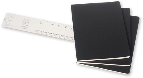 Schrift Moleskine 190x250mm blc 240pag zwart 3st 3 Stuk-2