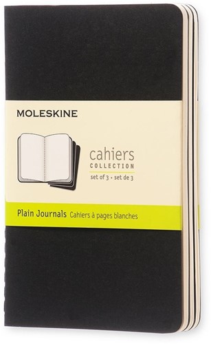 Schrift Moleskine 90x140mm blc 240pag zwart 3st 3 Stuk