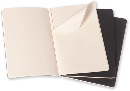 Schrift Moleskine 90x140mm blc 240pag zwart 3st 3 Stuk-3