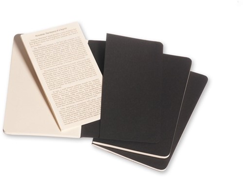 Schrift Moleskine 90x140mm blc 240pag zwart 3st 3 Stuk-1