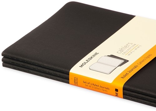 Schrift Moleskine 130x210mm lijn 160pag zwart 3st 3 Stuk-2