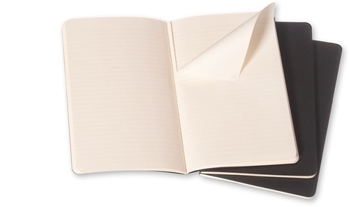 Schrift Moleskine 130x210mm lijn 160pag zwart 3st 3 Stuk-3