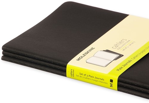 Schrift Moleskine 130x210mm blc 160pag zwart 3st 3 Stuk-2