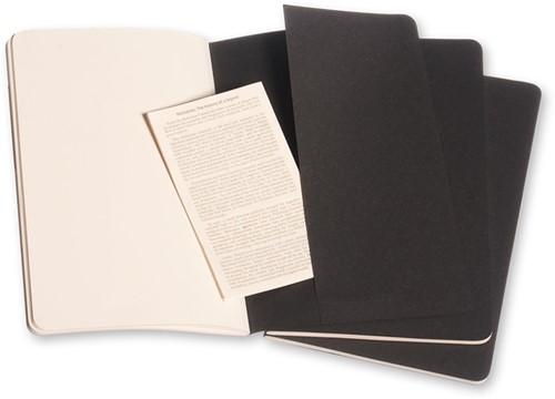 Schrift Moleskine 130x210mm blc 160pag zwart 3st 3 Stuk-1