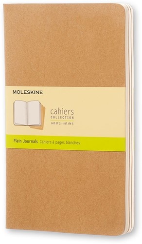 Schrift Moleskine 130x210mm blc 160pag kraft 3st 3 Stuk