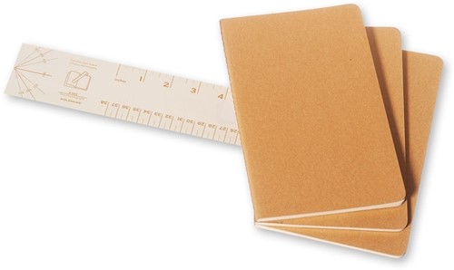 Schrift Moleskine 130x210mm blc 160pag kraft 3st 3 Stuk-2