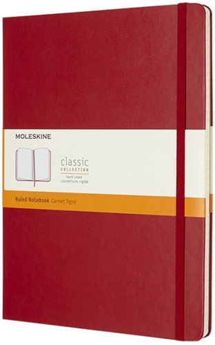 Notitieboek Moleskine XL 190x250mm ln hc scarl rd 1 Stuk