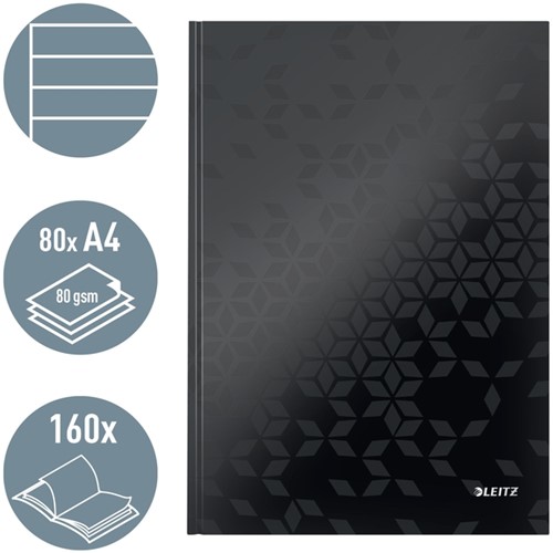 Notitieboek Leitz WOW A4 lijn 80V zwart 1 Stuk-7