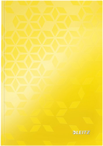 Notitieboek Leitz WOW A5 160blz 90gr lijn geel 1 Stuk