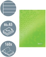 Notitieboek Leitz WOW A5 160blz 90gr lijn groen 1 Stuk-4
