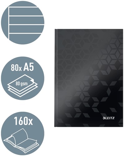 Notitieboek Leitz WOW A5 lijn zwart 1 Stuk-6