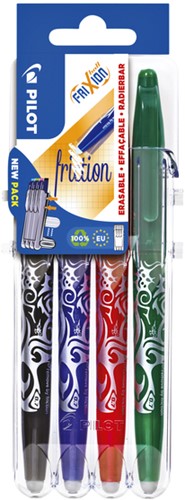 Rollerpen PILOT friXion BL-FR7 M Set2Go basis ass 4 Stuk