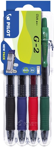 Gelschrijver PILOT clicker Set2Go M basis assorti 4 Stuk