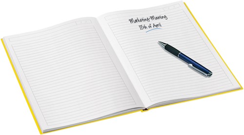 NOTITIEBOEK LEITZ WOW A4 LIJN 80V GEEL 1 Stuk-1