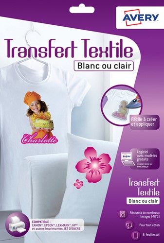 T-shirt transfer Avery C9405-8 A4 8vel 8 Vel