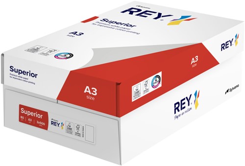 Kopieerpapier Rey Superior A3 80gr wit 500 Vel-1