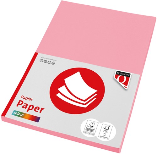 Kopieerpapier Quantore Col-100 A4 80gr roze 100 Vel