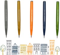 Brushpen Pentel Sign SES15C pastel assorti 12 Stuk-2