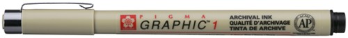 Fineliner Sakura Pigma Graphic 1 1.0mm zwart 1 Stuk