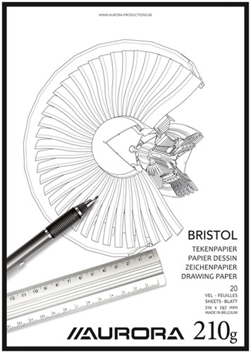 Tekenblok Aurora A4 20 vel 210gr Bristol 1 Stuk