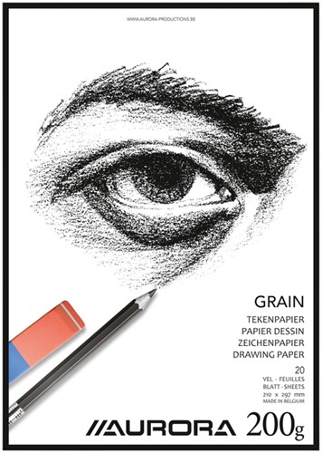 Tekenblok Aurora A4 20 vel 200gr Grain 1 Stuk