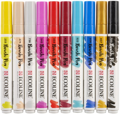 Brushpen Talens Ecoline set 10 stuks mode 10 Stuk