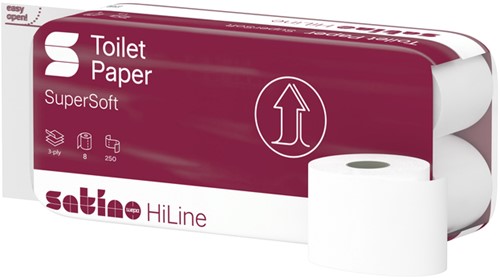 Toiletpapier Satino MT1 HiLine 250 vel wit 071340 8 Rol