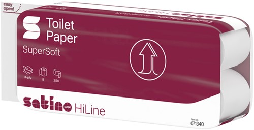 Toiletpapier Satino MT1 HiLine 250 vel wit 071340 8 Rol-3