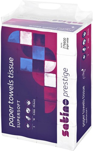 Handdoek Satino PT2 Prestige 2laags 206x320mm wit 25 Stuk