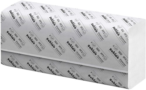 Handdoek Satino PT2 Prestige 2laags 206x320mm wit 25 Stuk-2