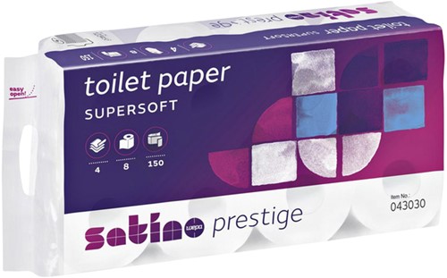 Toiletpapier Satino MT1 Prestige 4laags wit 8 Rol