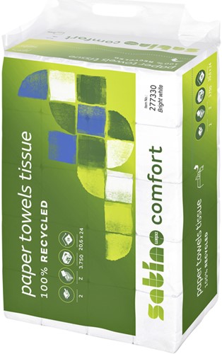 Handdoek Satino PT2 Comfort 2laags 206x240mm wit 25 Stuk