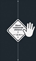 Deurmat afstand houden 90x150cm 1 Doos