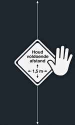 Deurmat afstand houden 90x150cm 1 Doos