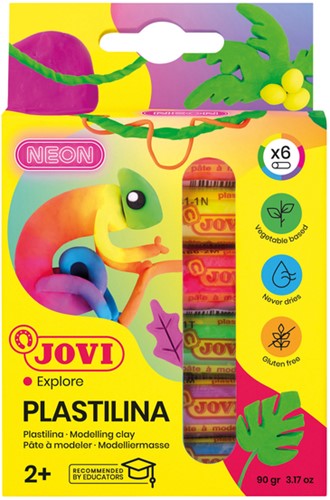 Boetseerklei Jovi 15gr neon kleuren 6 Stuk