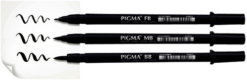 Brushpen Sakura Pigma fijn zwart 1 Stuk-2