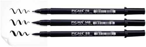 Brushpen Sakura Pigma fijn zwart 1 Stuk-11