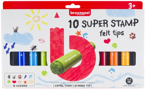 Stempelstift Bruynzeel Kids Super Stamp 10st ass 10 Stuk