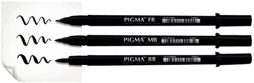 Brushpen Sakura Pigma breed zwart 1 Stuk-2