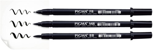Brushpen Sakura Pigma breed zwart 1 Stuk-8