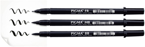 Brushpen Sakura Pigma medium zwart 1 Stuk-5