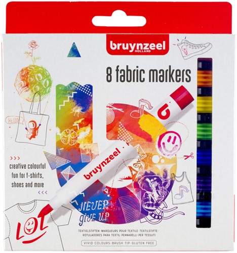 Textielstift Bruynzeel Teens 8st assorti 8 Stuk