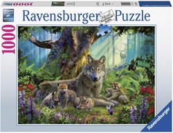 Puzzel Ravensburger Familie wolf in het bos 1000st 1 Stuk