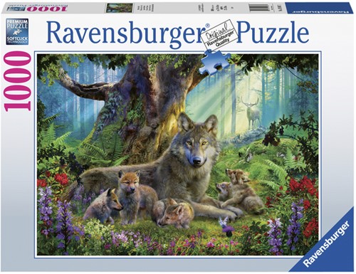 Puzzel Ravensburger Familie wolf in het bos 1000st 1 Stuk