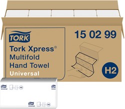 Handdoek Tork H2 Universal 2laags 213x234mm wit 20 pak